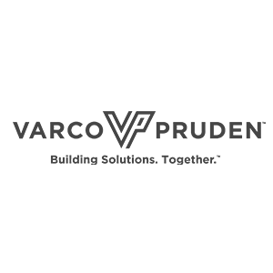 Varco Pruden logo with the VP emblem and the slogan 'Building Solutions. Together.'